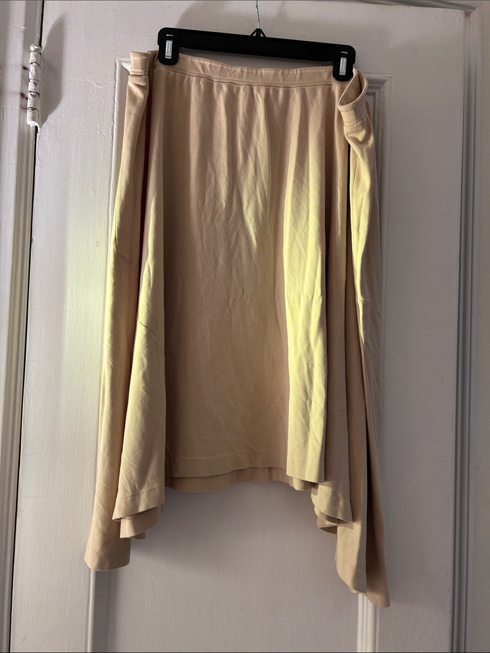 Joan Vass high quality beige cotton knit skirt